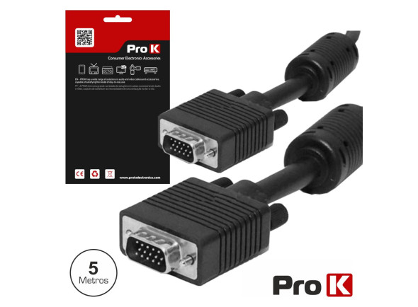 ProK Cabo VGA Macho / Macho C/Filtro 5m PROK ProK Cabo VGA Macho / Macho C/Filtro 5m PROK